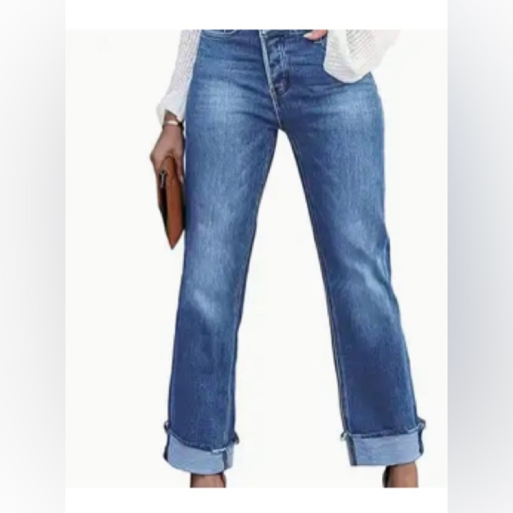 🦃 Women's asymmetrical zipper cuffed raw-hem cropped Jeans
